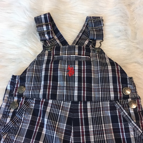 [US Polo Assn.] Plaid overall shorts - Picture 3 of 5